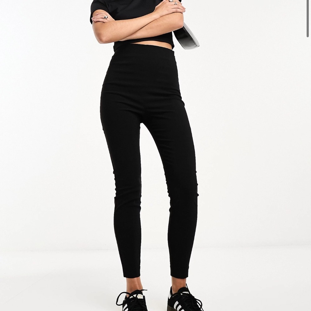 ASOS DESIGN high waist pants skinny fit in black